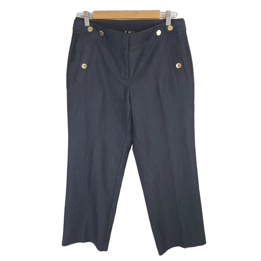 Anne Klein Inky Darkwash Cropped Dress Pants 4